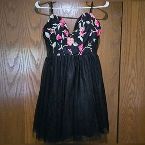 Embroidered Floral Formal Dress